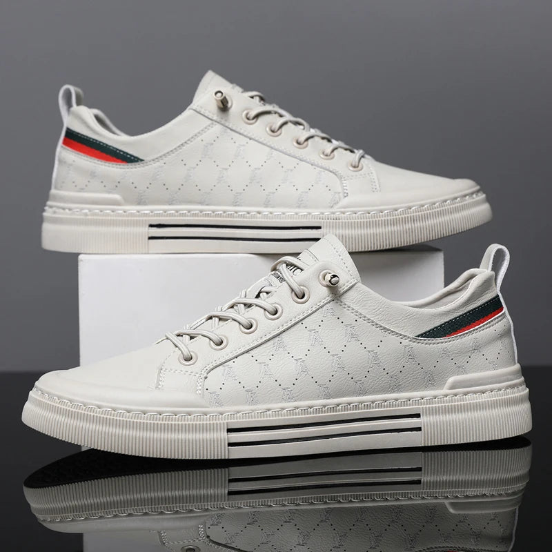 Men's Casual Sport Sneakers - Breathable Upper, Durable PVC Sole, Lace-Up Low-Top Design for All-Season Comfort - Versatile for