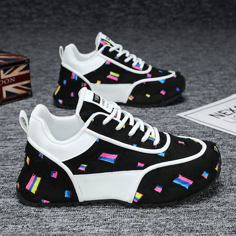 Trend New Men's Shoes Non-Slip Breathable Casual Shoes for Men Fashion Designed Personality Lace-up Comfortable Men's Sneakers