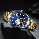 TEVISE Watch Automatic Mechanical Movement Fashion Stainless Steel Strap Skeleton Watch Luminous 24 Hour Wristwatch Waterproof