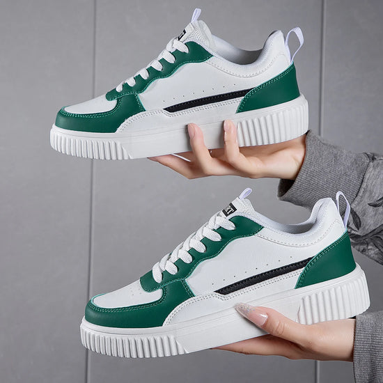 Men's Summer Breathable Trendy Versatile Casual White Sneakers for Teenagers Non-Slip Sports Thick-Soled White Shoes
