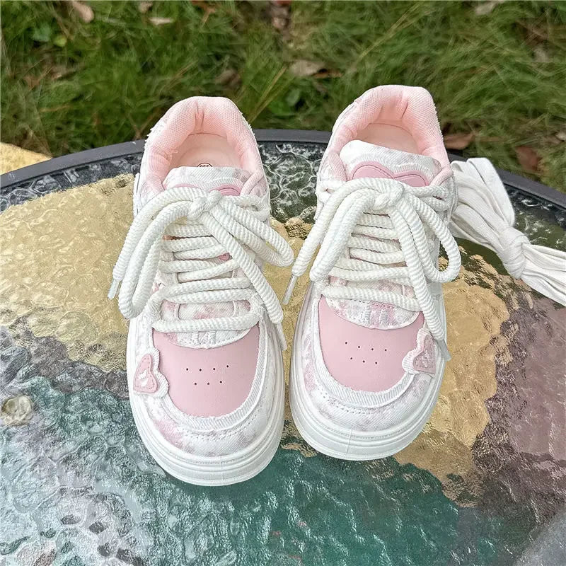 Korean High on Platform Sneakers Shoes for Women Sale Offers Deals Stylish Y2k Fashion Comfortable and Elegant 39 Woman Footwear