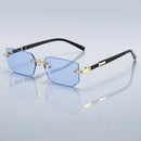 36PCS Rimless Sunglasses for Men and Women, Rectangle Gradient Lens, Metal Frame, Colored Lenses, Unisex Eyewear, Luxury Fashion
