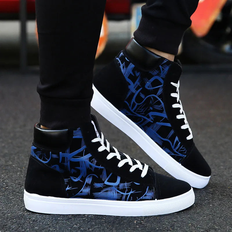 Fashion Sneakers Men Cloth Shoes Breathable Cool Street Style Shoes Male Brand Sneakers Black Blue Red Mens Causal Shoes A305