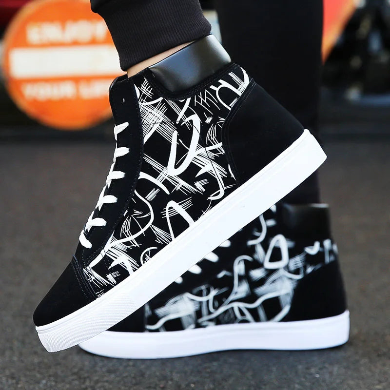 Fashion Sneakers Men Cloth Shoes Breathable Cool Street Style Shoes Male Brand Sneakers Black Blue Red Mens Causal Shoes A305