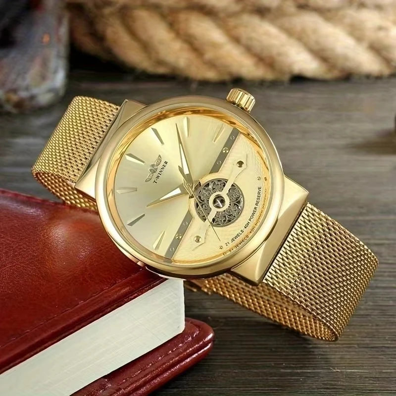 Men's fully automatic mechanical watch, waterproof, high-end business, light luxury, perfect as a holiday gift for men