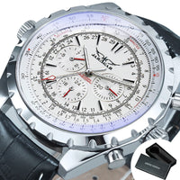 JARAGAR Sports Mens Watches Top Brand Luxury Automatic Mechanical Watch for Men Casual Leather Steel Strap Military Wristwatches