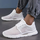 Men's Shoes White Mesh Sneakers New Summer Lightweight Casual Shoes Hiking Comfortable Tennis Shoes Lace Up Outdoor Running Shoe