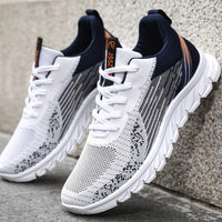 Sneakers new men's shoes trend foreign trade flying woven lace-up running shoes breathable Korean version of tide shoes