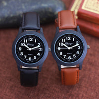 2026 new simple fashion leather strap watches for woman man children boys young students 12hours quartz waterproof watches clock