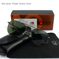 AO Pilot Sunglasses Men Top Quality Brand Designer AGX Tempered Glass Lens Sun Glasses Male