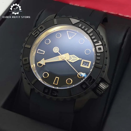 Men's Black New Brushed Waterproof Watch, AR Sapphire Glass,  Automatic Mechanical Business Fashion Watch