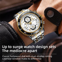 Fashion Watch Men Quartz Waterproof Luminous Hands Chronograph Men's Watches Stainless Steel Man Watch Male Clock