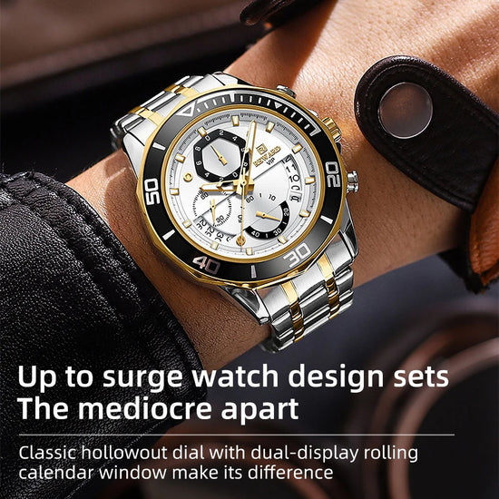 Fashion Watch Men Quartz Waterproof Luminous Hands Chronograph Men's Watches Stainless Steel Man Watch Male Clock