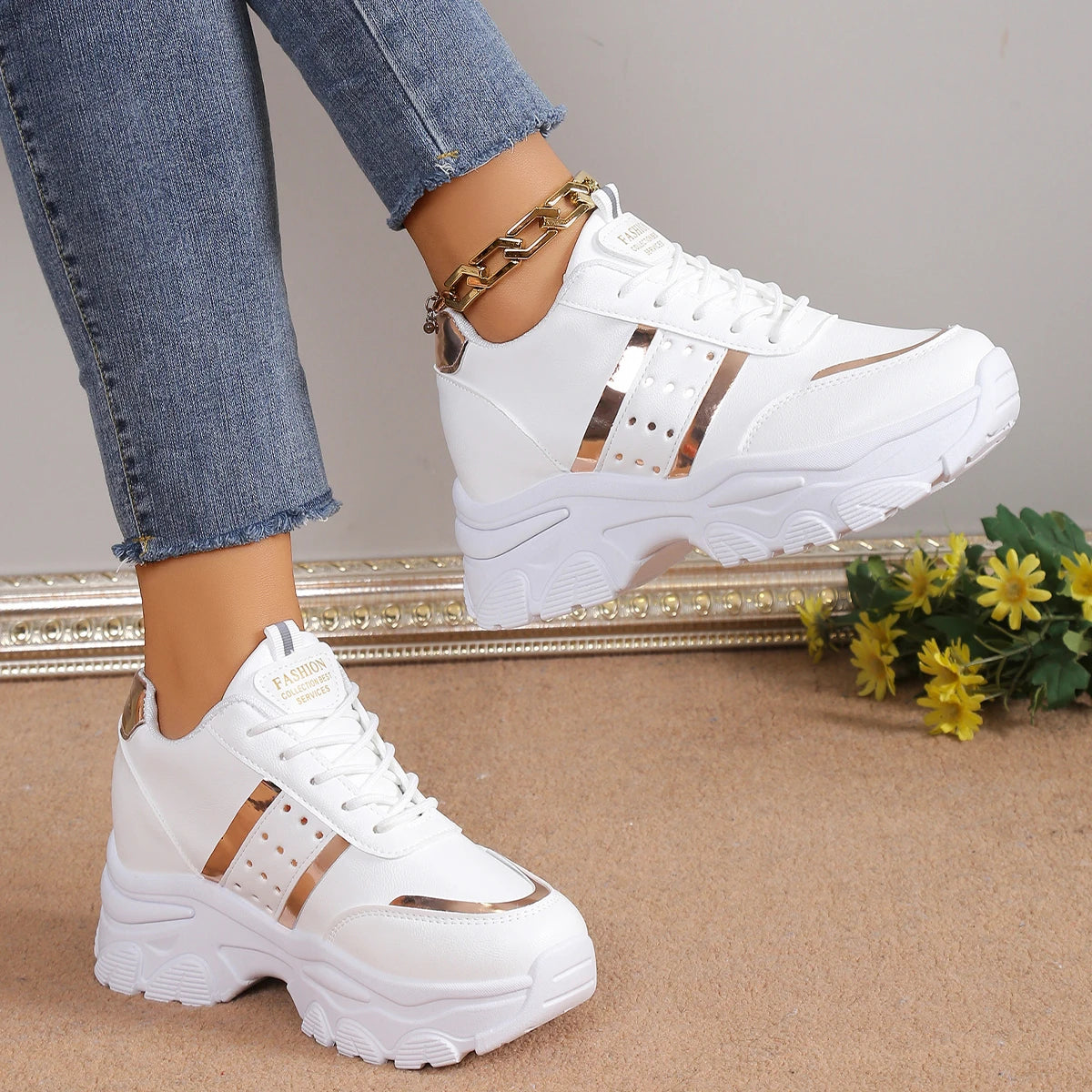 Women Sneakers 2025 New Spring Inner Increase Shoes for Woman Comfortable Casual Platform Tennis Sneakers Women Zapatos De Mujer