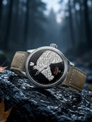 [Limited To 50 Pieces] [Hand Engraving] Automatic Mechanical Watch for Men's Sapphire Waterproof When Engraving and Jumping