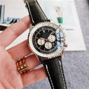 Modern Sophisticated Updated Mens Chronograph Quartz Watches Rustproof Premium High Grade Steel Band Multi Function Stopwatch