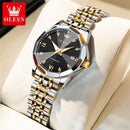 OLEVS 9982 Fully Automatic Mechanical Watches For Women Fashion Rhombus Mirror Waterproof Date Elegant Ladies Dress Wristwatches