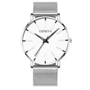 Classic and fashionable men's and women's quartz watches with mesh straps, cool watches, simple and casual couple watches, busin