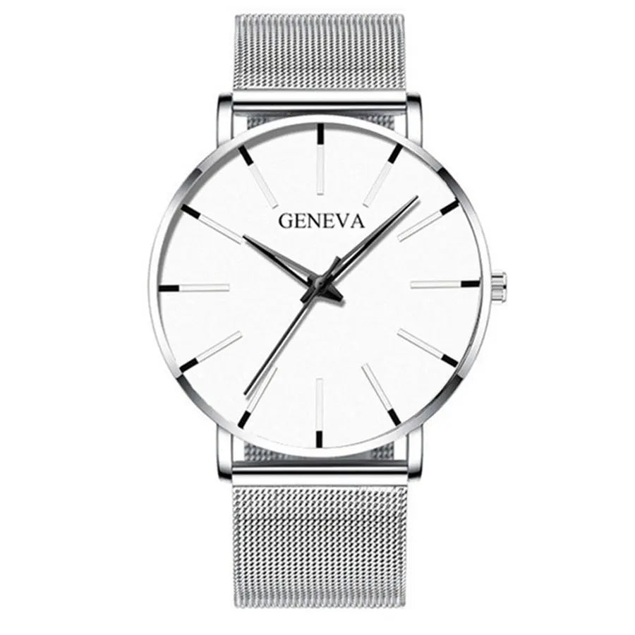 Classic and fashionable men's and women's quartz watches with mesh straps, cool watches, simple and casual couple watches, busin