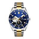 TEVISE Watch Automatic Mechanical Movement Fashion Stainless Steel Strap Skeleton Watch Luminous 24 Hour Wristwatch Waterproof