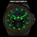 2025 New GLENAW Design Rainbow Circle Mechanical Watch Men Constellation dial Night Light Waterproof Top Luxury Mechanical Watch