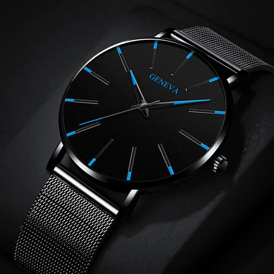 Classic and fashionable men's and women's quartz watches with mesh straps, cool watches, simple and casual couple watches, busin