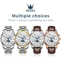 OLEVS 6667 Men's Watch Fashion Number Scale Mechanical Watch For Men Top Brand Original Moonswatch Waterproof Man Hand Clock