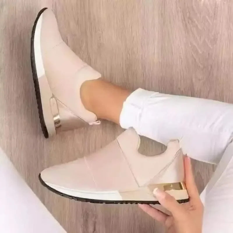 Women's Sneakers Breathable Mesh 2024 Hot Sale Spring Fashion Casual Comfortable Slip-On Solid Color Ladies Vulcanize Shoes