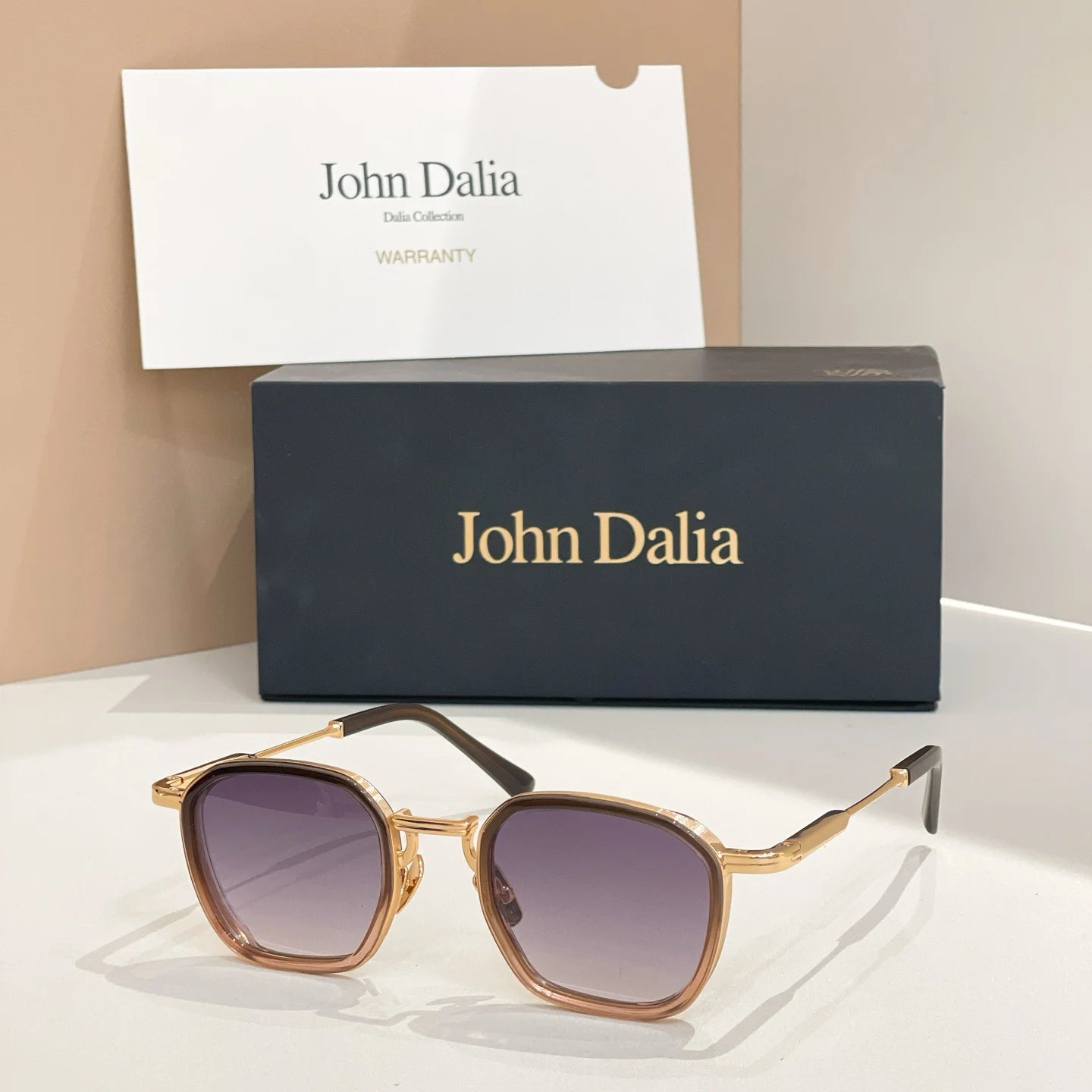 Original For JOHN DALIA JD LEO Retro High Quatity Alloy Square Sunglasses Men Women Classical Eyeglasses Luxury Gift With Box