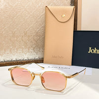 Top High Quality Sunglasses for Men Women For JOHN DALIA JD SAMUEL Business Retro Fashion Gold Alloy Frame Sun Glasses with box