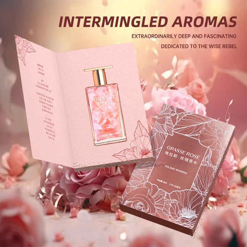 50Ml Grasse Rose Perfume Long Lasting Fragrance Eau De Toilette Women's Perfume Mist Spray Suitable For Daily Use Couple Gifts
