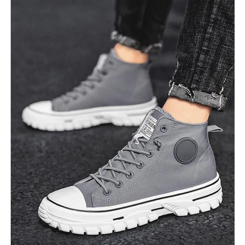 Men's High Top Sneakers 2025 New Canvas Shoes Fashion Male High Top Casual Skateboarding Vulcanized Shoes Brand Comfort Sneakers