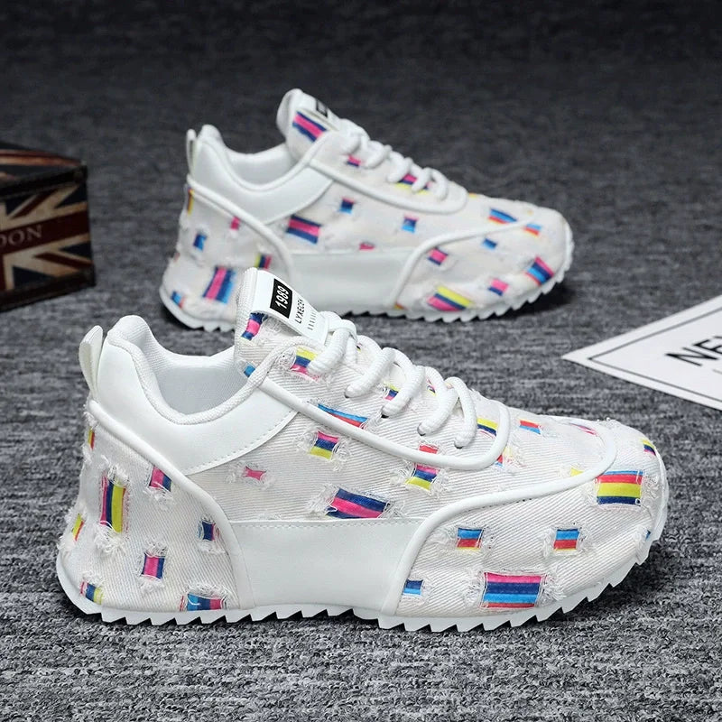 Trend New Men's Shoes Non-Slip Breathable Casual Shoes for Men Fashion Designed Personality Lace-up Comfortable Men's Sneakers