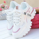 Women Sneakers Breath Thick Bottom Lightweight Sports Shoes 2025 New Lace-up Wedge Sneakers Women Comfortable Leisure Shoes