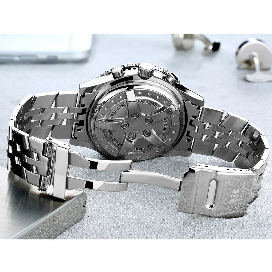 Automatic Watches for Men Mechanical Self Wind Leather Fashion Sports Blue Black White Big 50mm Classic Reloj Hombre Baratos