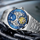 Men's Luminous Mechanical Movement Watch Waterproof Stainless Steel Strap Casual Business Wristwatch