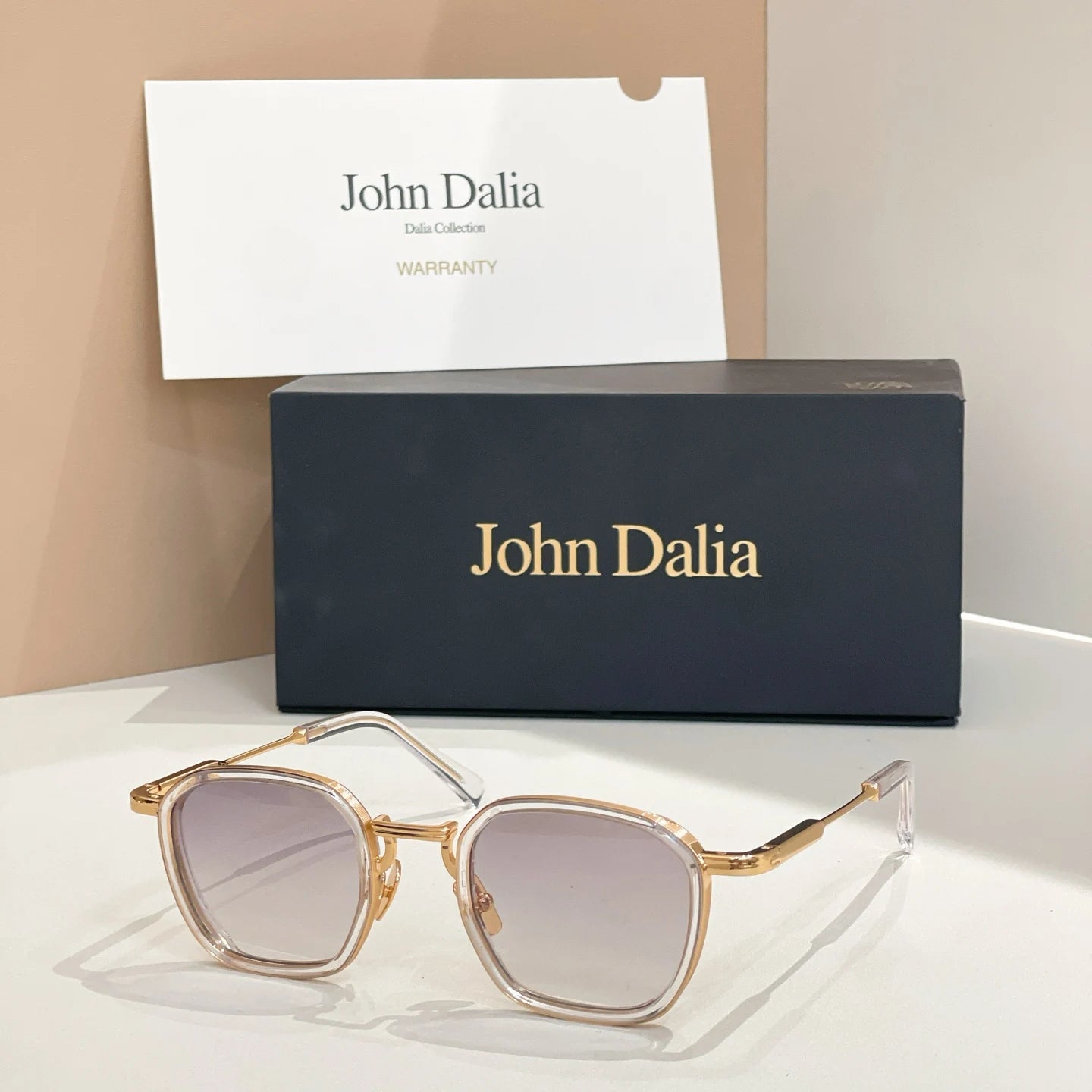 Original For JOHN DALIA JD LEO Retro High Quatity Alloy Square Sunglasses Men Women Classical Eyeglasses Luxury Gift With Box
