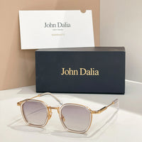 Original For JOHN DALIA JD LEO Retro High Quatity Alloy Square Sunglasses Men Women Classical Eyeglasses Luxury Gift With Box
