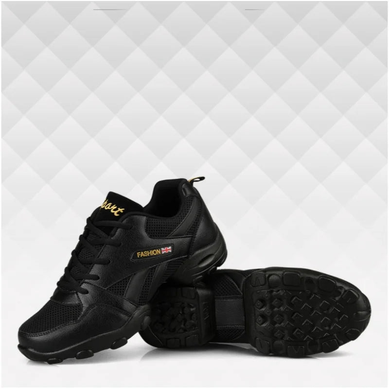 Men's Dance Sneakers Breathable Mesh Split Sole Modern Jazz Hip Hop Dance Shoes 602