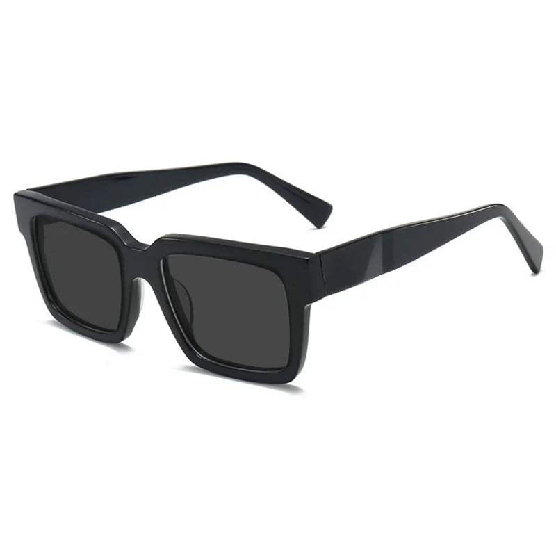 High Quality Thick Framed Acetate Fiber Myopia Sunglasses for Men and Women Luxury Square Design Driving and Fishing Sun Glasses