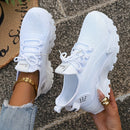 Fashion Women's Casual Knit Sneakers Breathable Lightweight Soft Sole Non Slip Outdoor Walking Shoes
