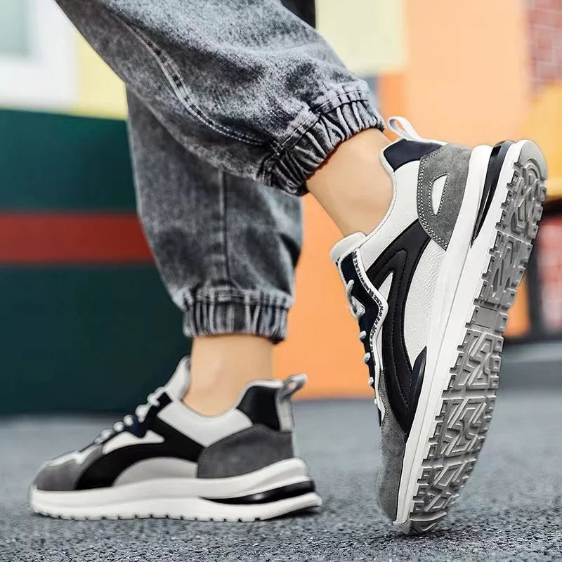 Men's Low-Top Laced Training Sneakers, Suitable for Outdoor Workouts, Anti-Slip Comfortable Hiking Shoes