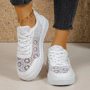 Women Sneakers Fashion Breathable Lace Flower Mesh Designer Shoes 2026 New Lightweight Loafers Female Casual Comfort Sneakers