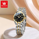 OLEVS Watches for Woman Original Steel Strap Classic Digital Dial Women's Watches Calendar Waterproof Quartz Wristwatch New 3666