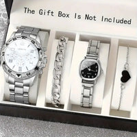 2026Men's Business Watch Steel Strip Quartz Watch Multi functional Digital Scale Three eye Watch Set
