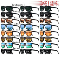 24PCS Fashion Eyewear Square Sunglasses Men Women Fishing Driving Man Luxury Brand Designer Sun Glasses