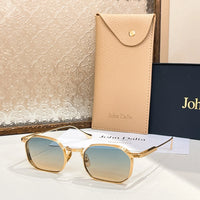 Top High Quality Sunglasses for Men Women For JOHN DALIA JD SAMUEL Business Retro Fashion Gold Alloy Frame Sun Glasses with box