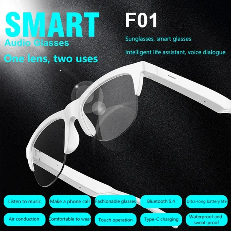 Lenovo Smart Bluetooth Sunglasses Glasses Call Outdoor Sports Headphones HIFI Black Technology Anti-touch UV For Men Women