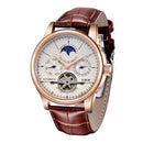 LIGE Men Watches Automatic Mechanical Watch Tourbillon Clock Genuine Leather Waterproof Watch Men Military Wristwatch Man