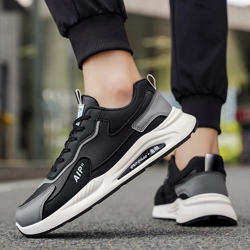 Men's Casual Four-Season Sneakers Non-Slip Soft Sole Outdoor Racing Running Shoes Breathable Fashion Student Speed Sports